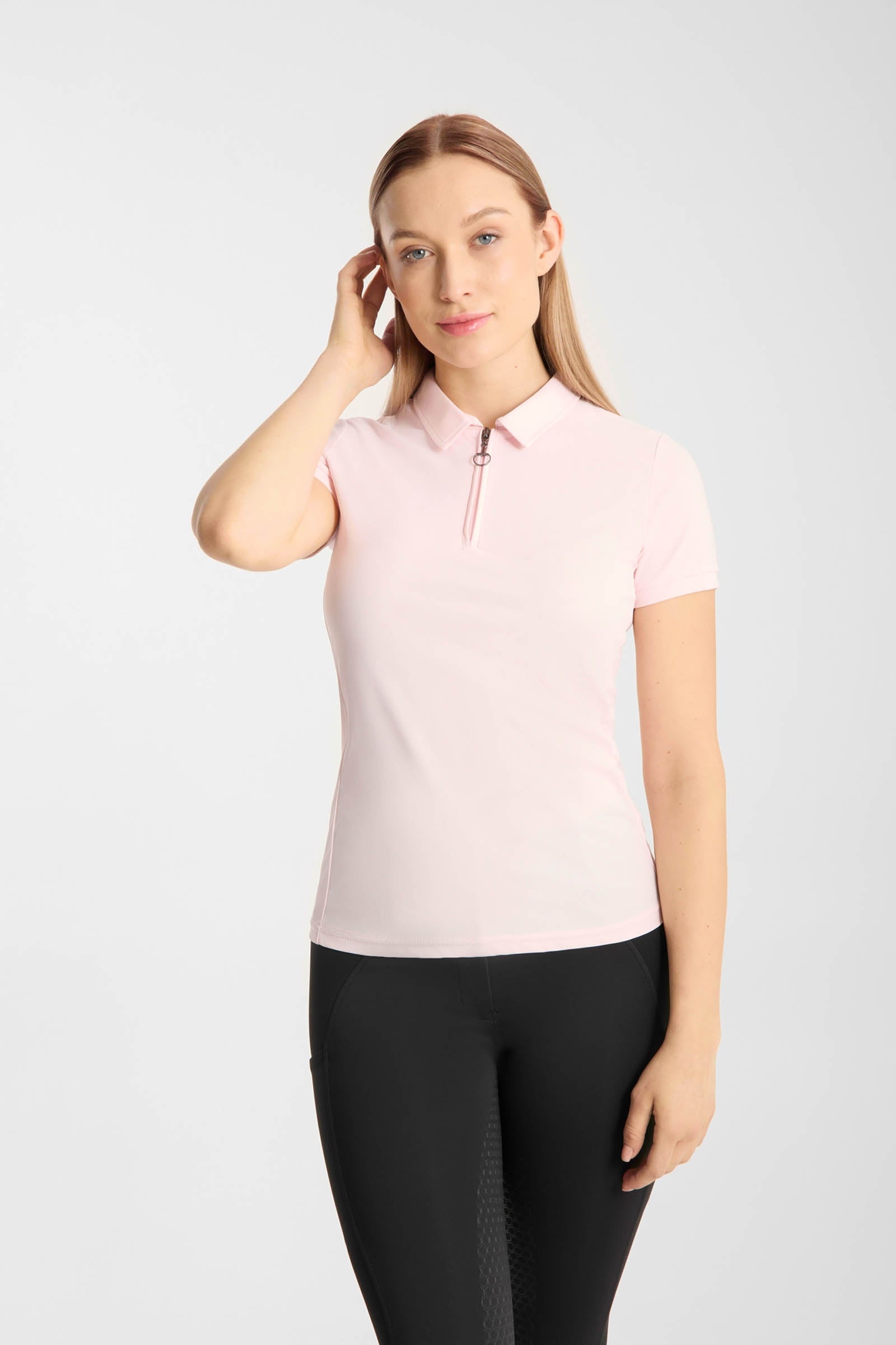 Horze Willow functioneel poloshirt, dames Dames paardrijkleding