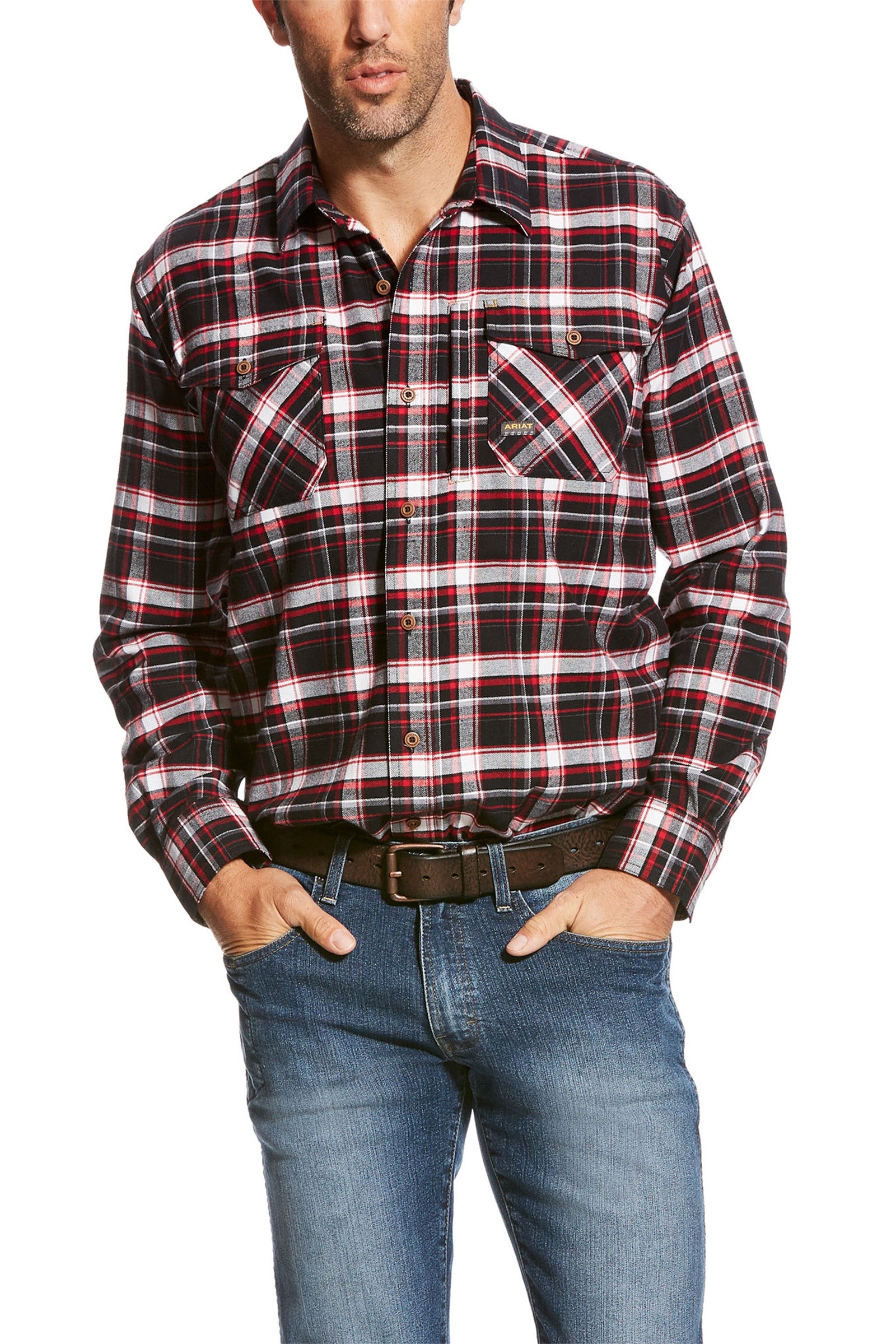 Ariat Rebar Flannel DuraStretch Work Shirt Mens Riding Clothing