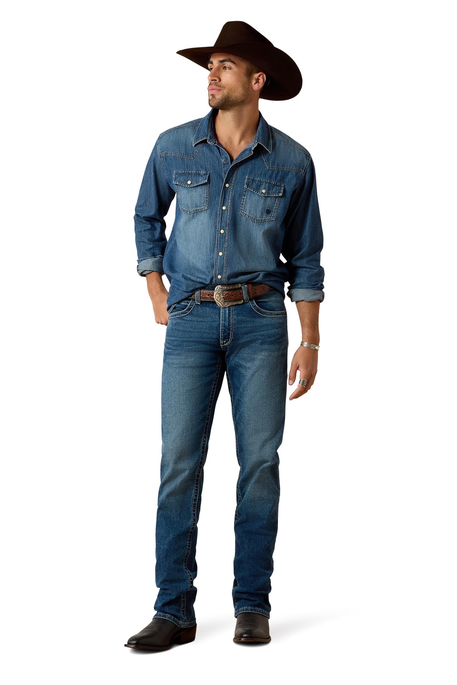 Ariat Mens Denim Retro Fit Shirt Mens Riding Clothing