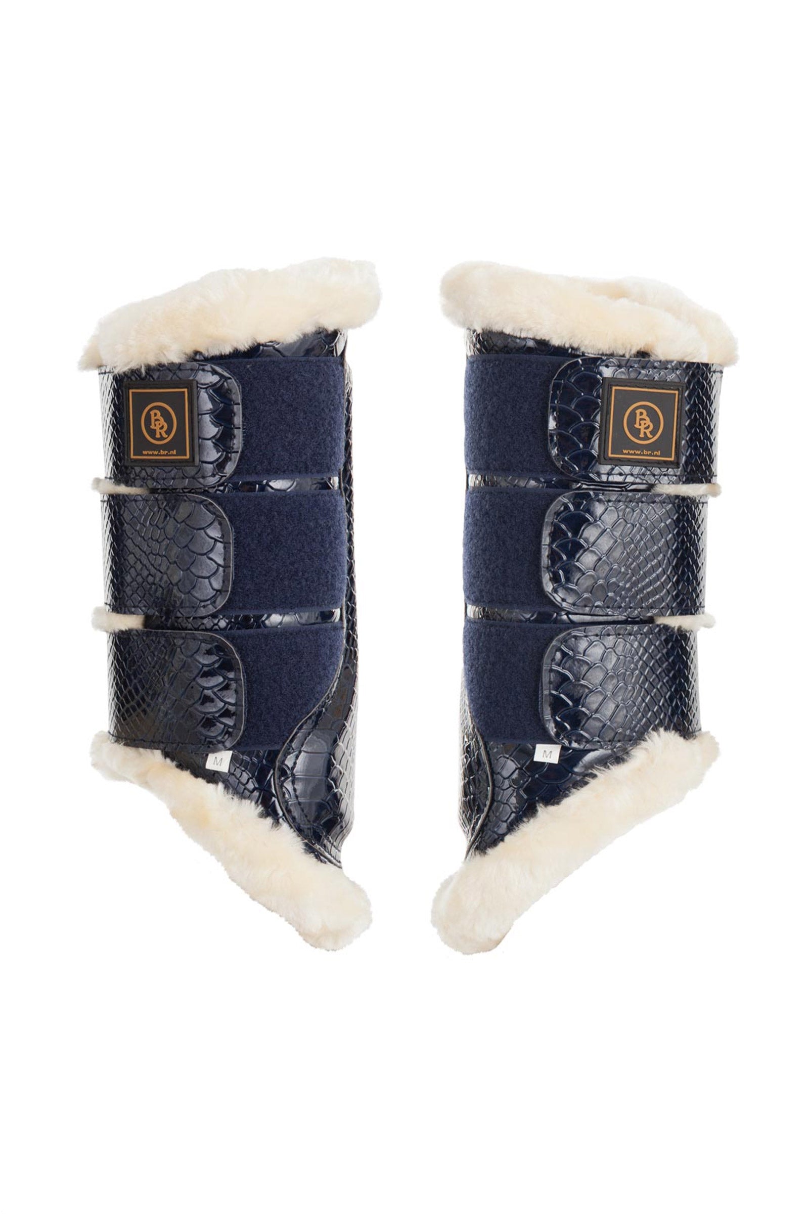 BR Majestic Faux Patent Leather Horse Boots Leg Protection & Hoof Protection for Horses