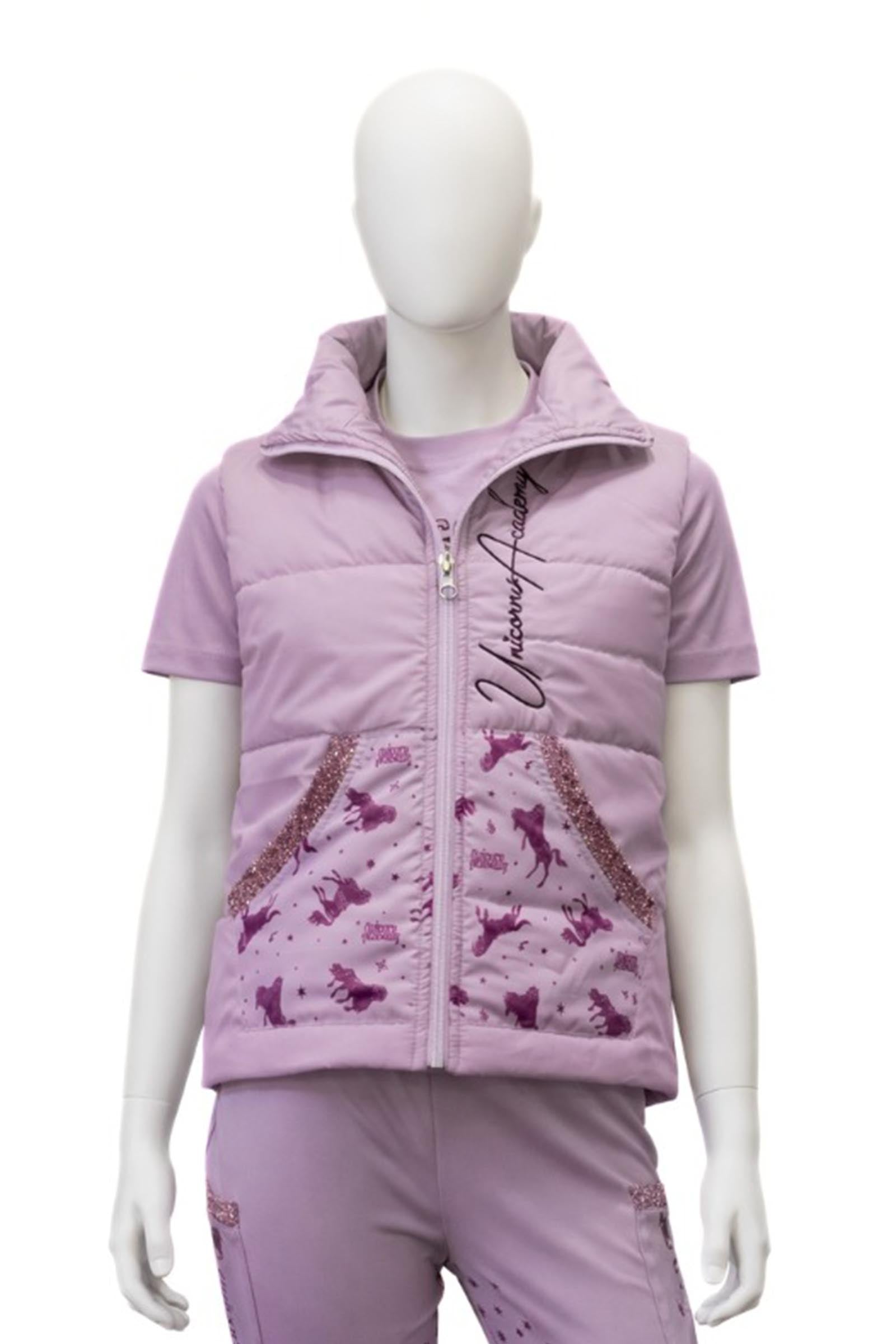 Kavalkade Unicorn Academy kinder licht gevoerd vest met glitter Kinder paardrijkleding