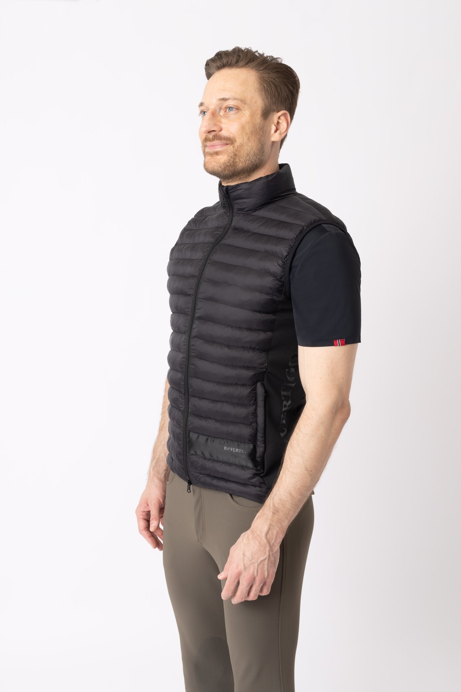 B Vertigo Simon ultralichte gewatteerde bodywarmer, heren Heren paardrijkleding
