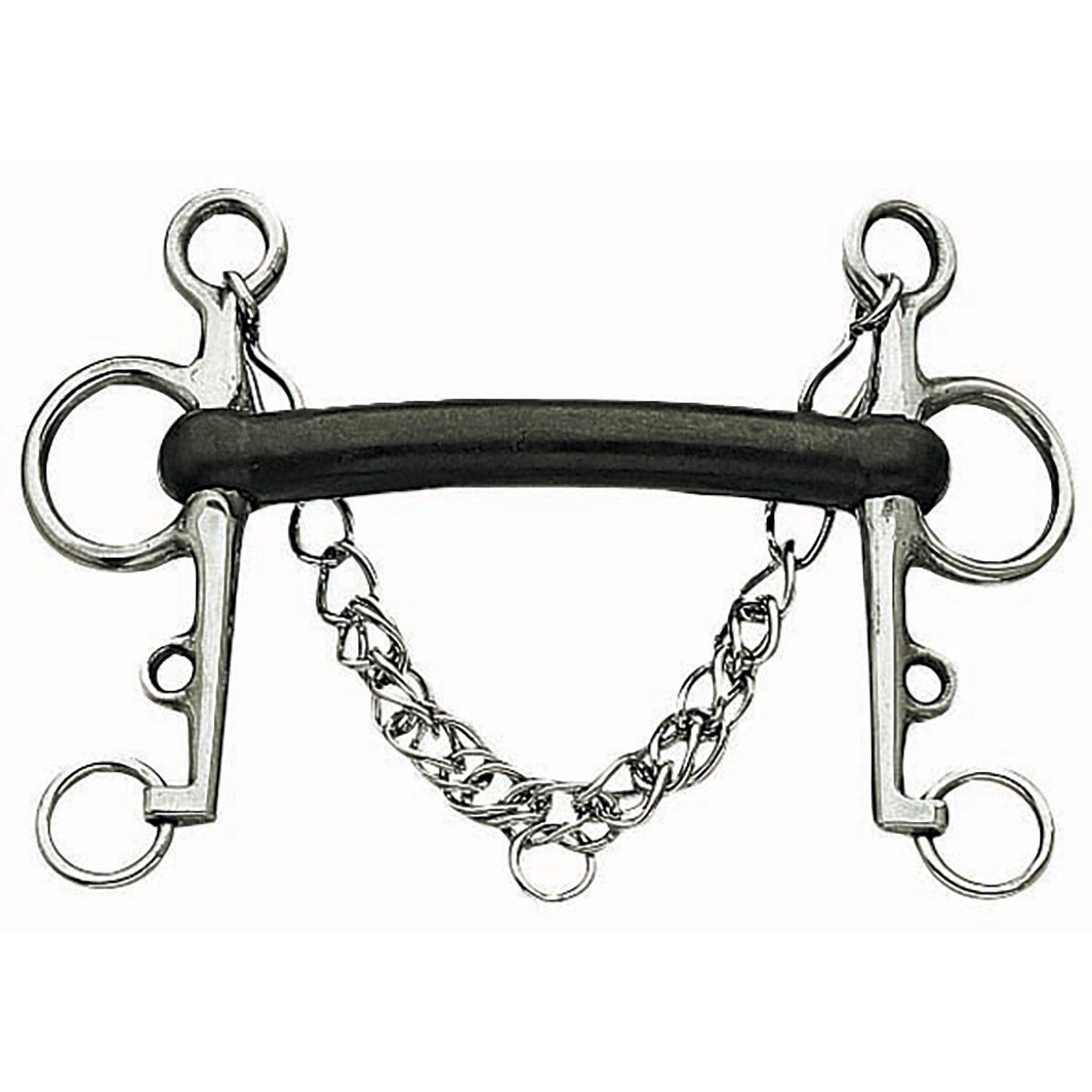 Korsteel Hard Rubber Mullen Mouth Pelham Bitten