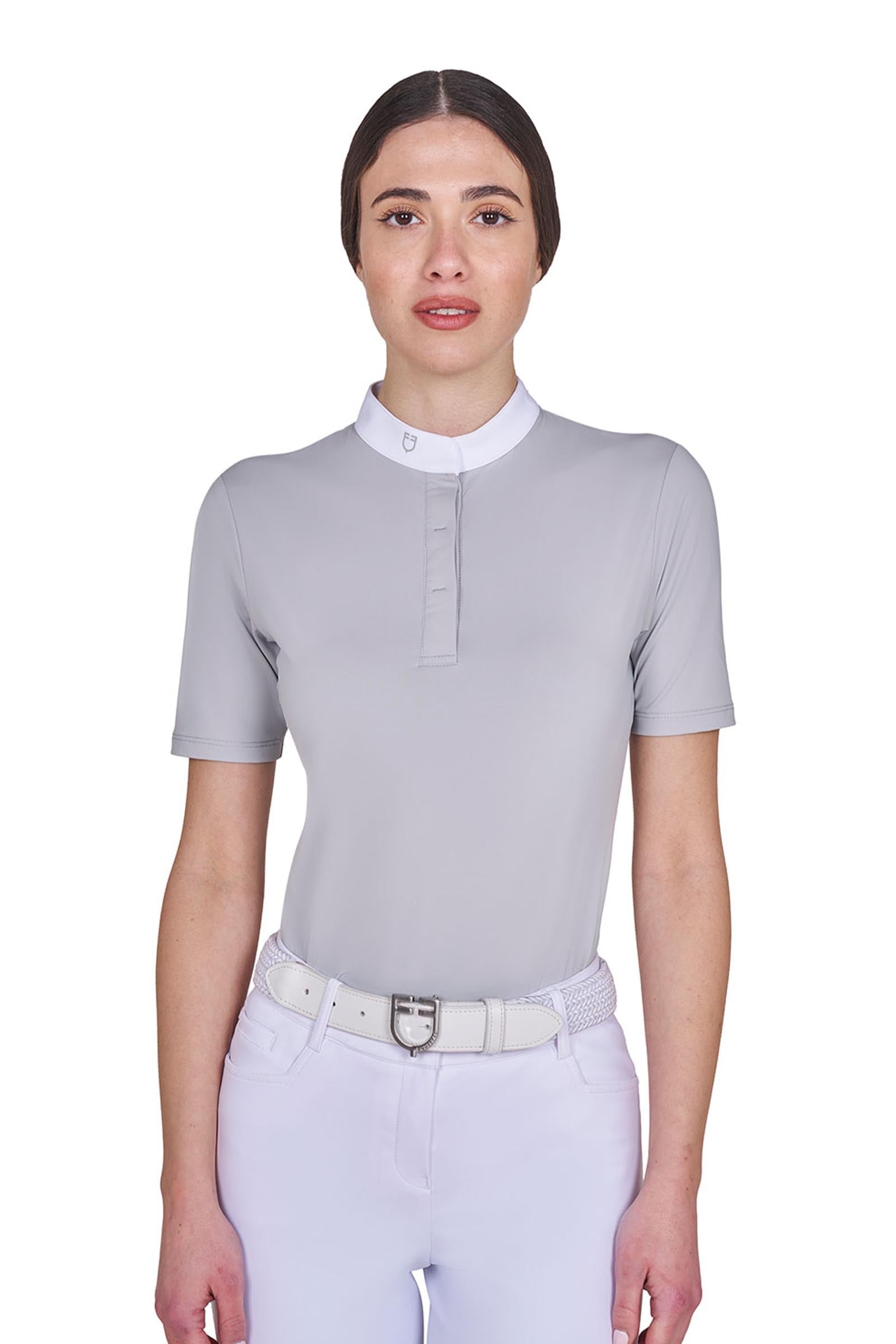 Equestro SS2026 Dames Basic wedstrijd polo korte mouw knopen Dames paardrijkleding