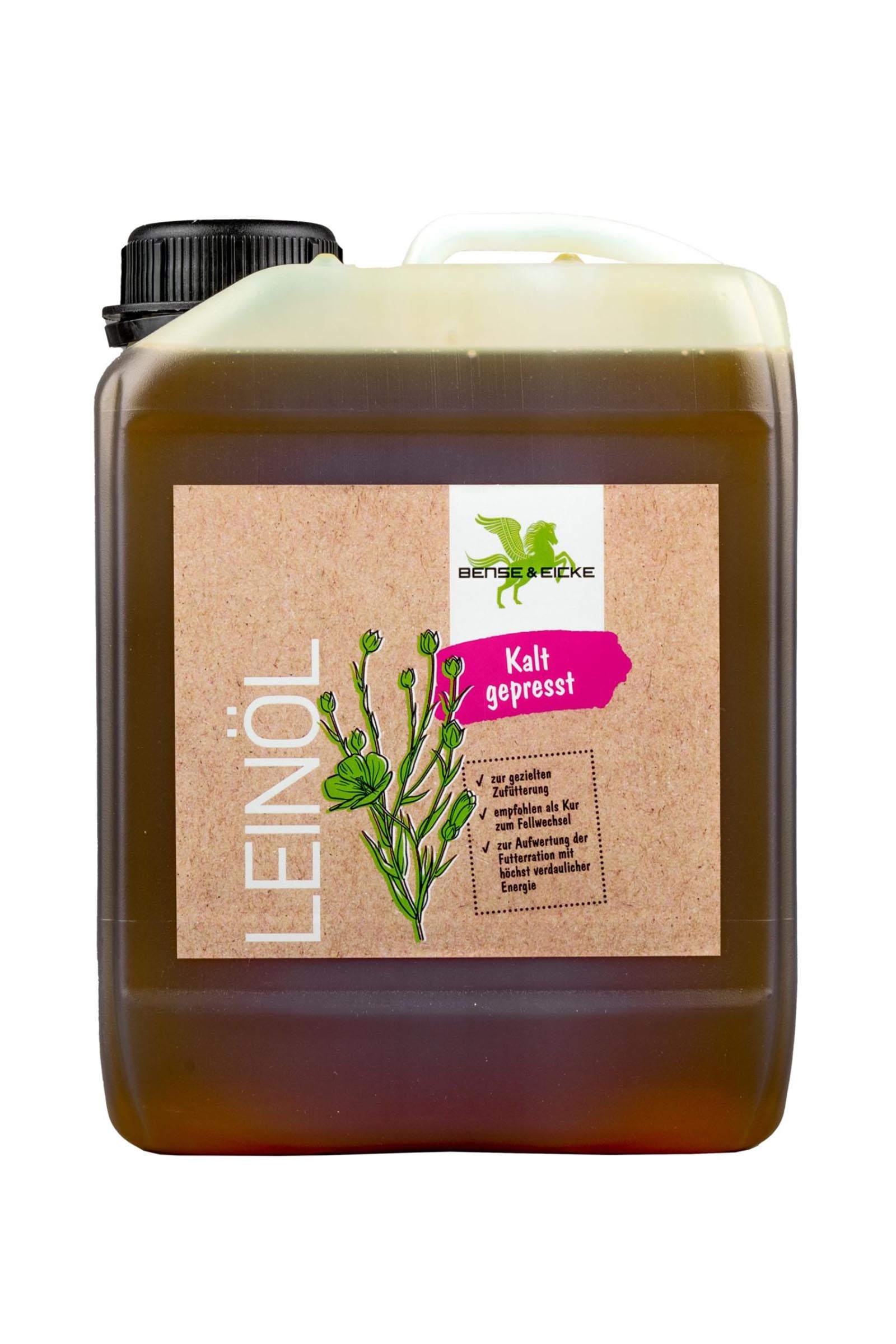 Bense & Eicke Koudgeperste lijnzaadolie, 5 l Horse Feed & Nutrition