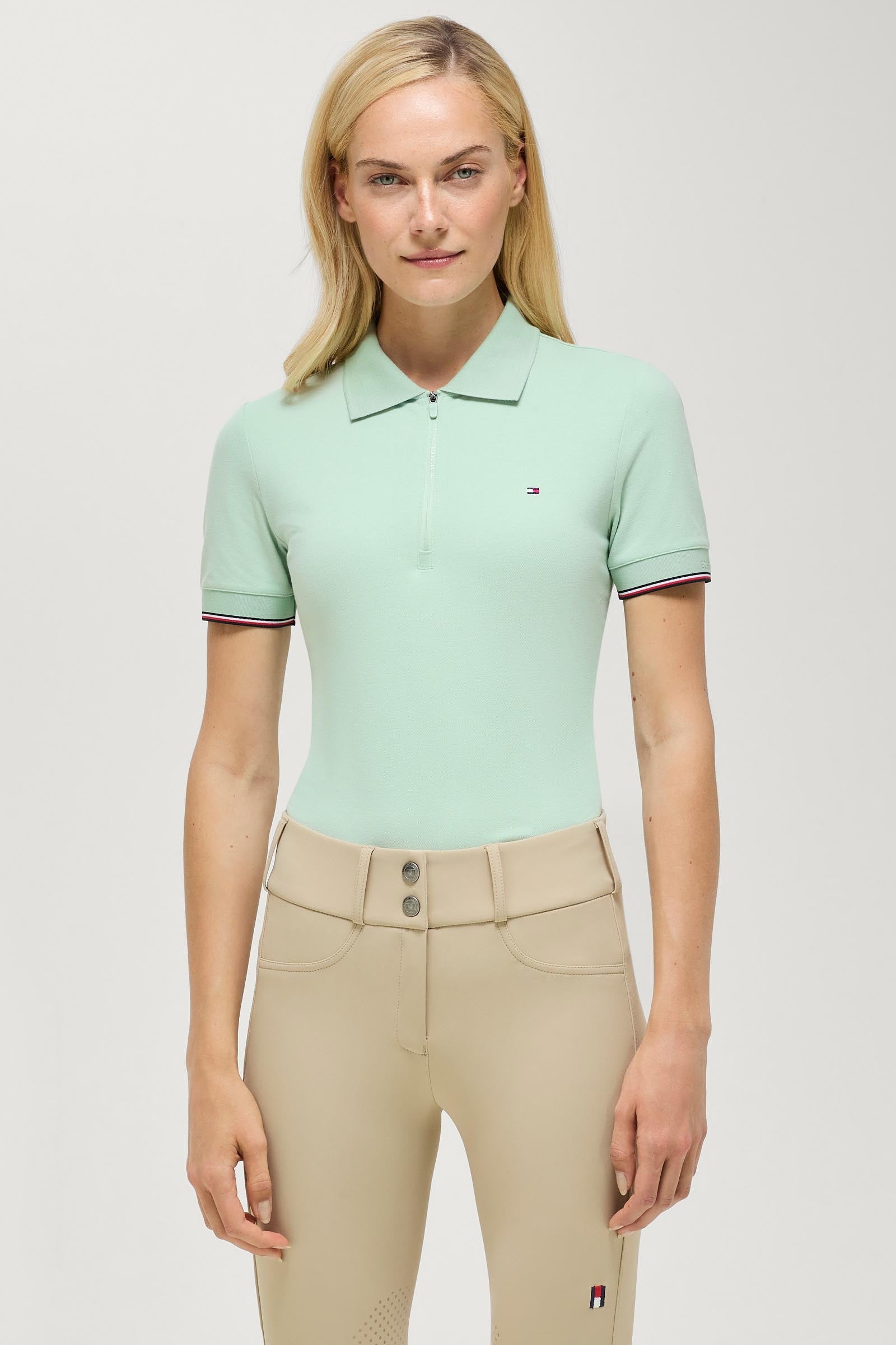 Tommy Hilfiger Equestrian Anaheim dames poloshirt met rits Dames paardrijkleding