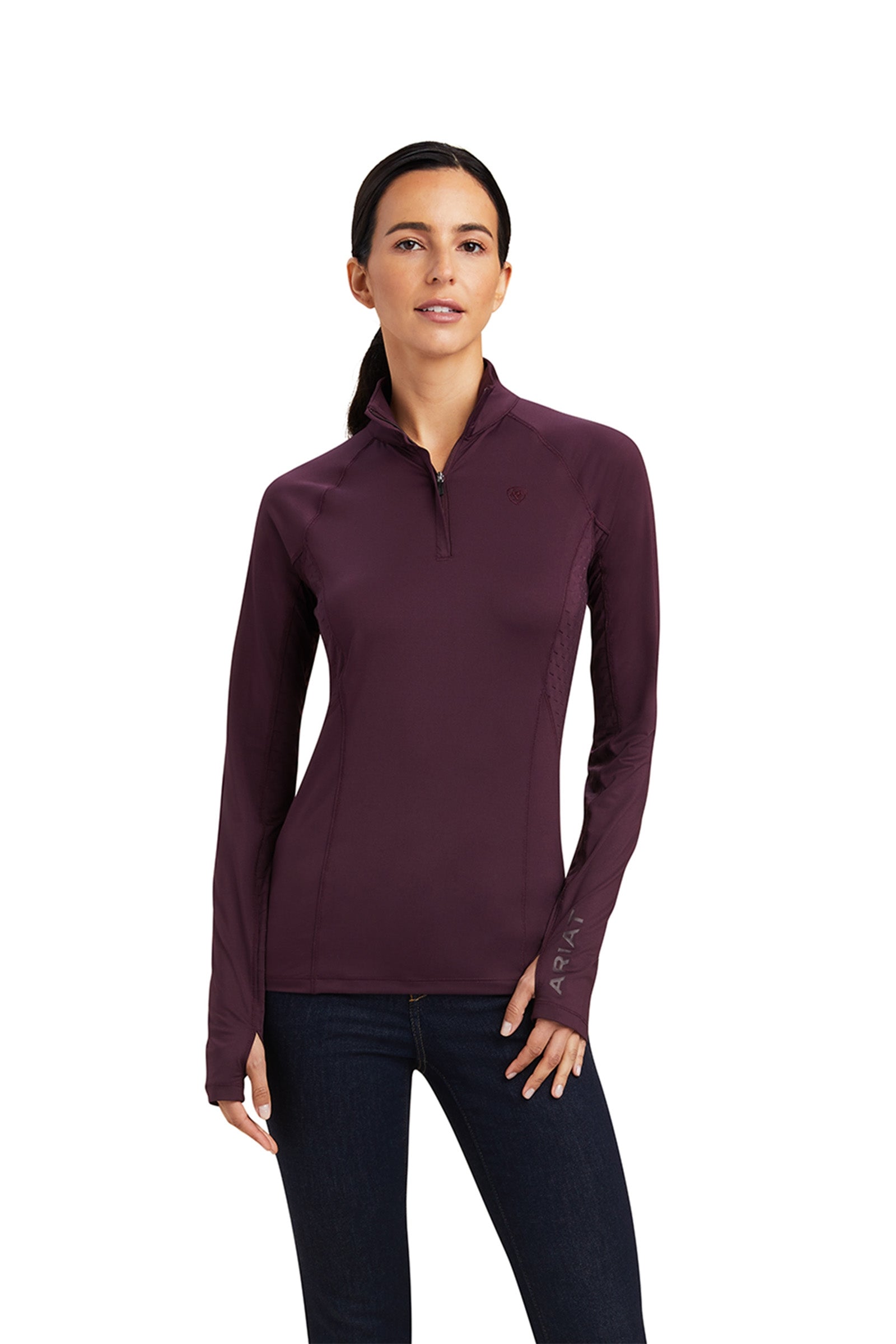 Ariat Lowell 2.0 1/4 Rits Longsleeve Shirt, dames Dames paardrijkleding