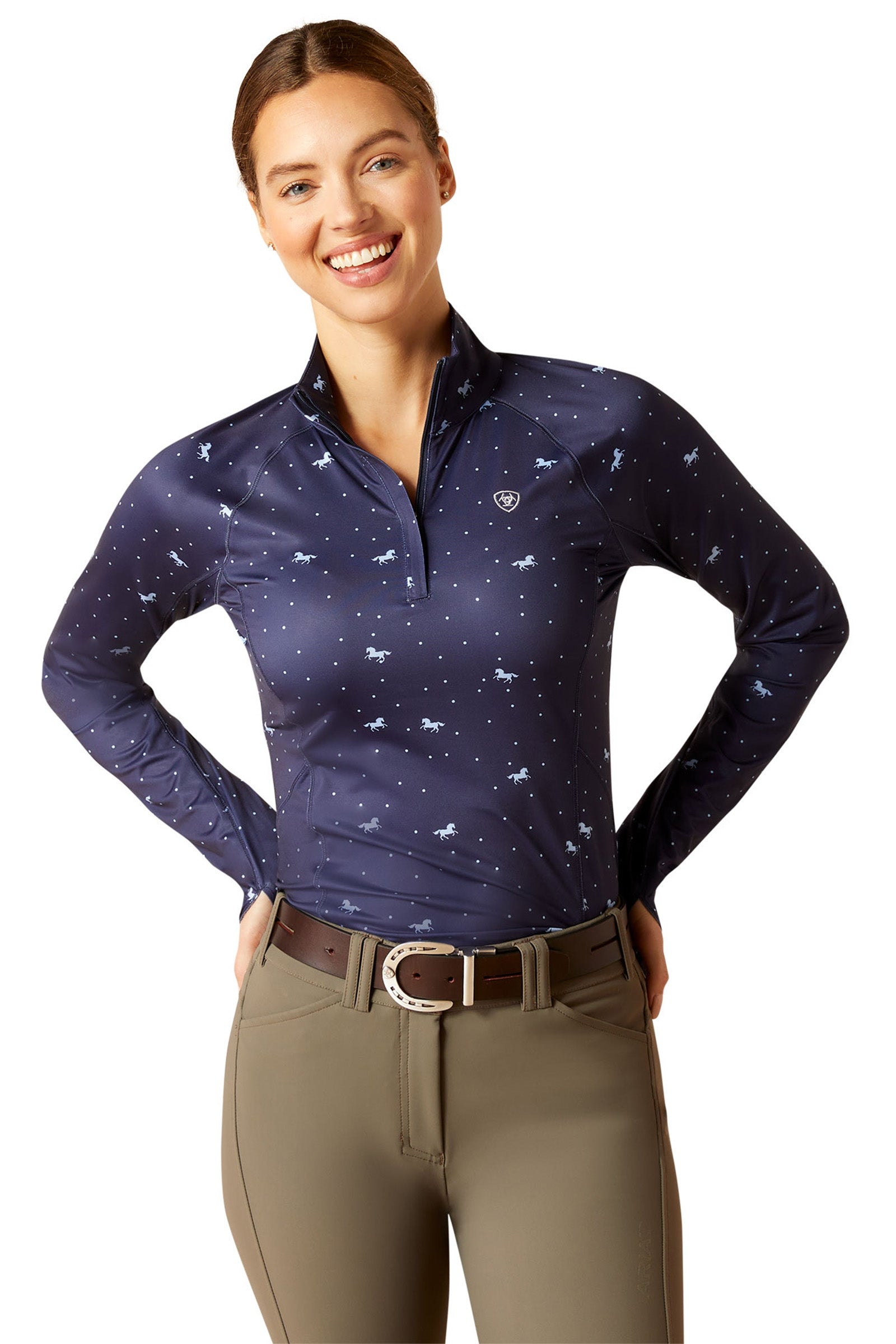 Ariat Lowell 2.0 1/4 Rits Longsleeve Shirt, dames Dames paardrijkleding