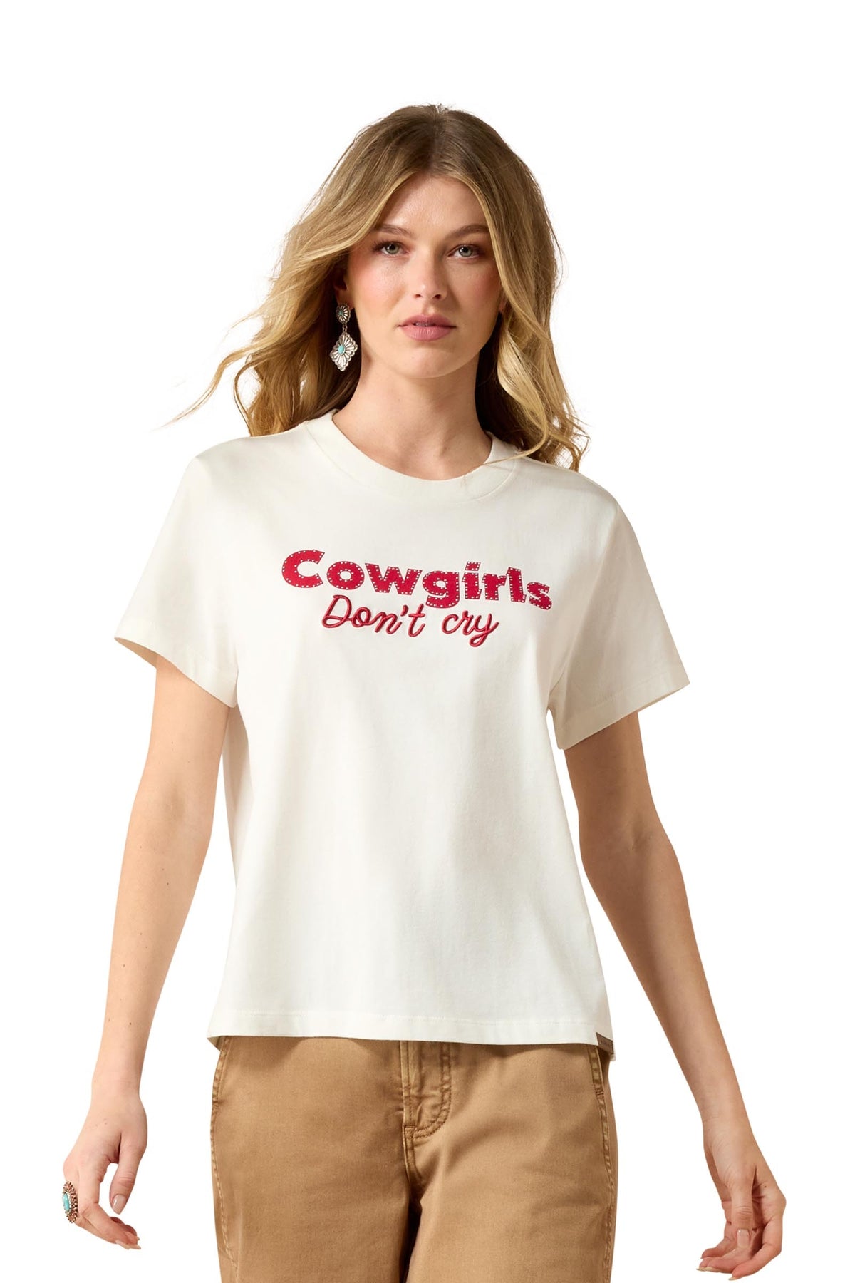 Ariat Dames Cowgirls Don't Cry T-shirt Dames paardrijkleding