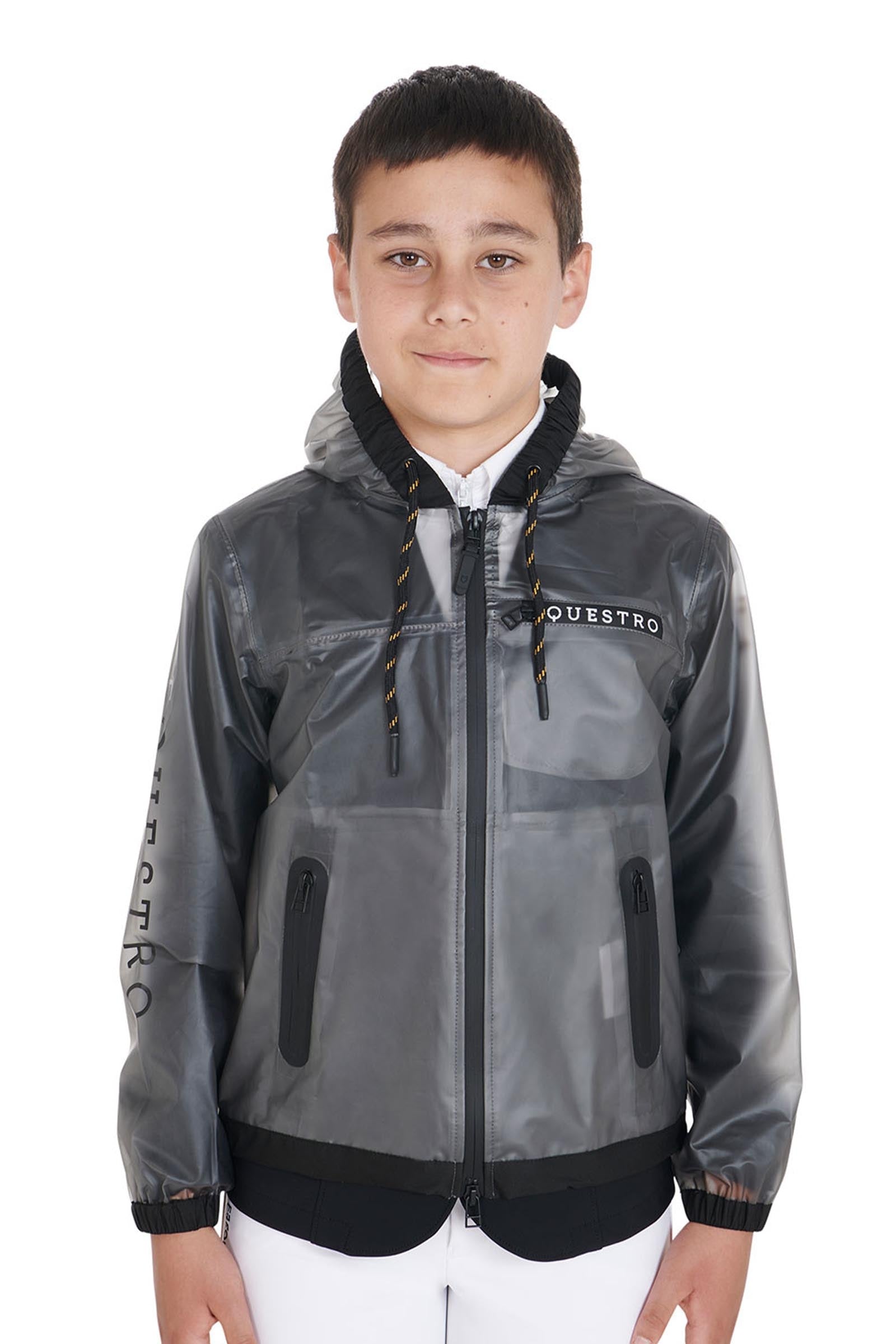 Equestro Kids' Windproof Zip Hooded Raincoat Kids Apparel