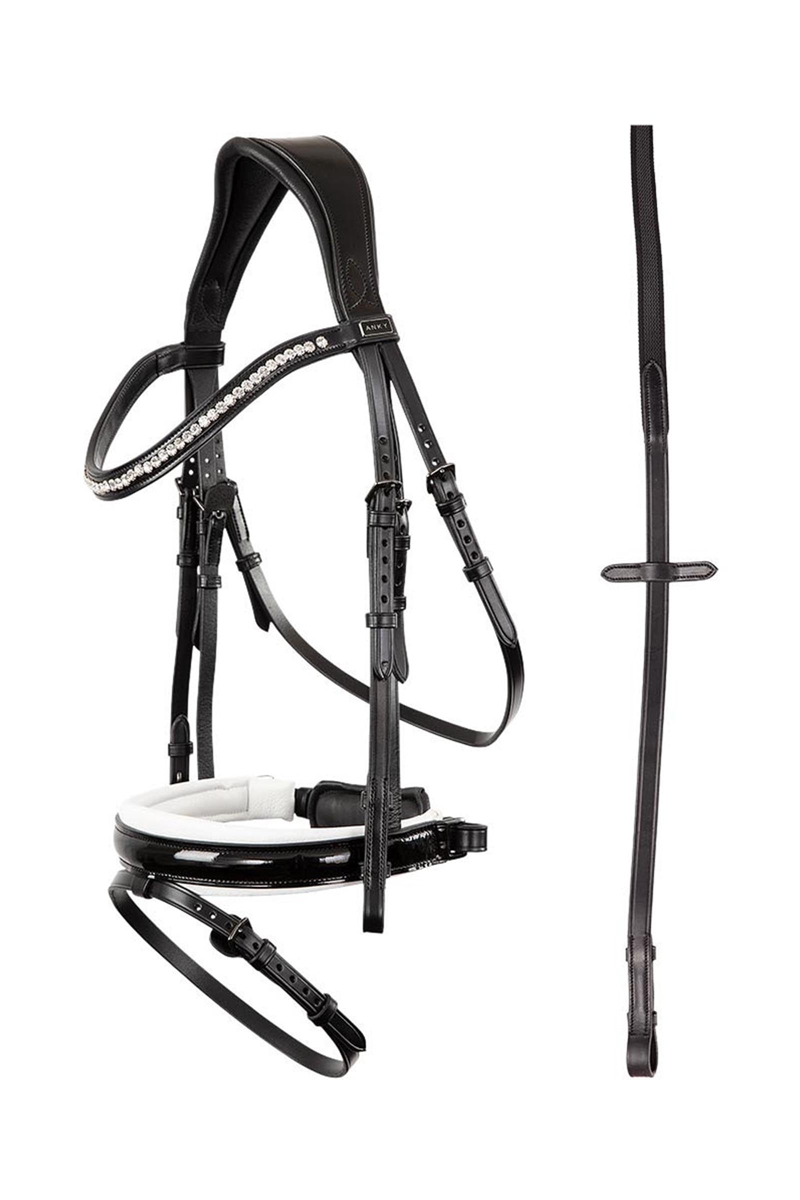Anky ANKY Anatomic Bridle Patent Leather With Soft Padding Hoofdstellen & Teugels