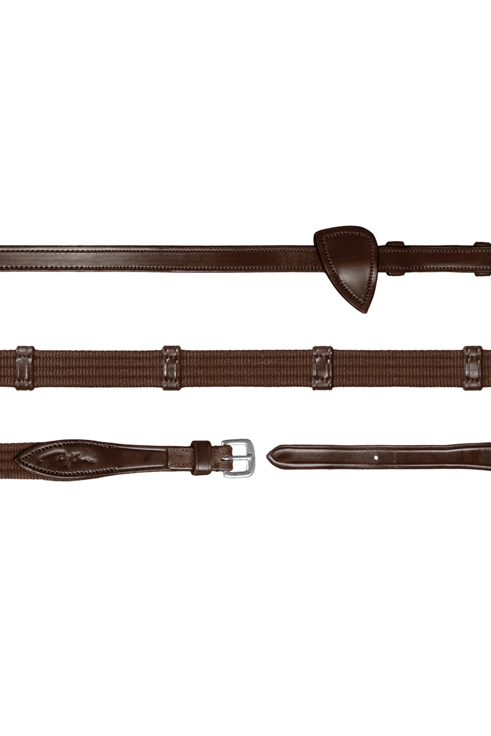 Dy'on New English Collection web teugels 16 mm met 9 leren stops Hoofdstellen & Teugels