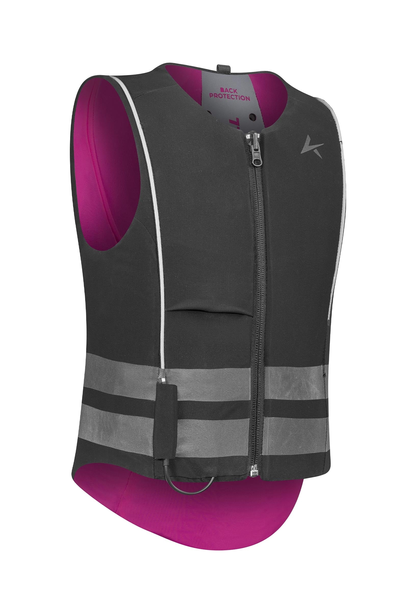 Komperdell high visibility omkeerbaar junior ballistisch vest met rugbeschermer Paardrijcaps & Bodyprotectors