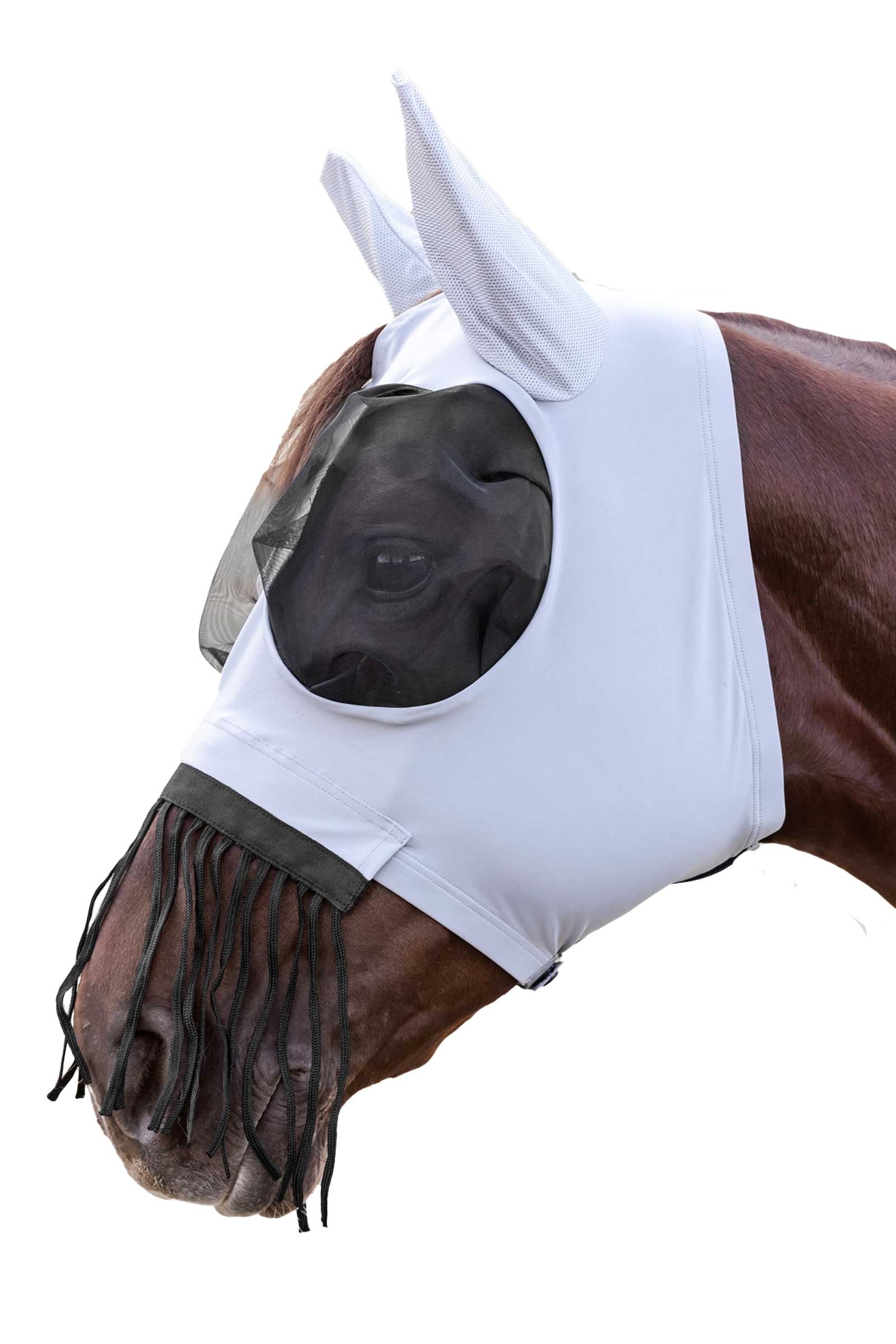 Waldhausen Puck Fly Mask With Zip And Nose Fringes, UV-Protection Antifly Protection for Horses