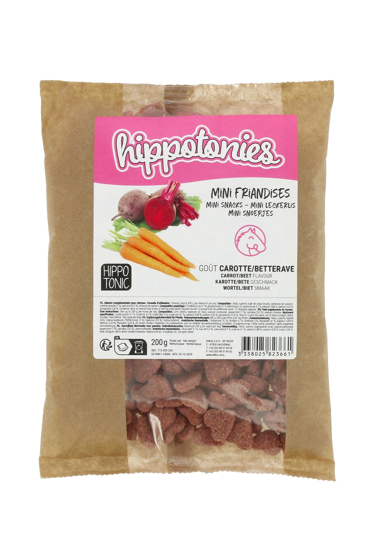 HIPPOTONIC Mini Friandies wortel/biet, 200 g Horse Feed & Nutrition